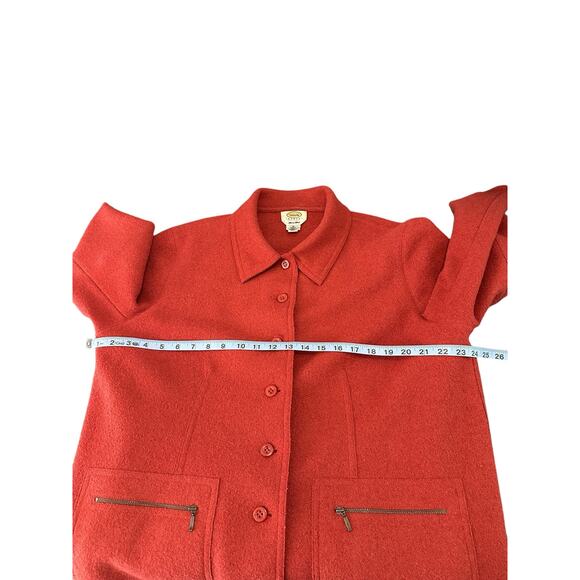 Talbots Vintage Orange Alpaca Blend Fall Button Front Chore Jacket Size 1X - Picture 10 of 12